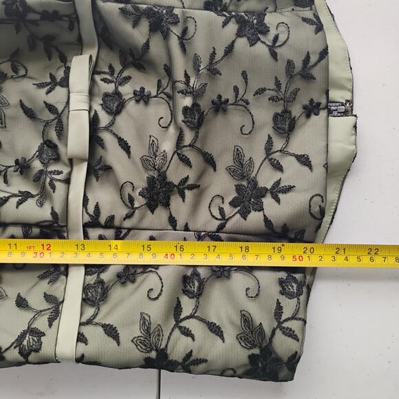 VTG Alfred Angelo Formal Top Green Sage and Black Floral Lace Overlay M? - Picture 4 of 8